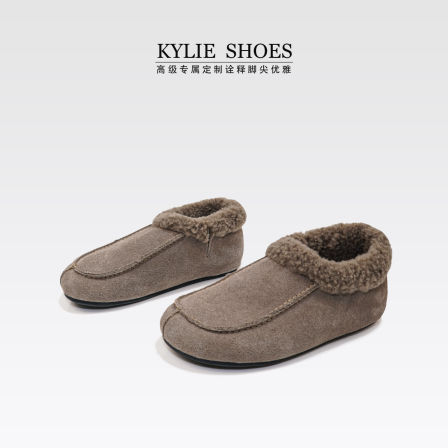 跟高2.5cm,手工鞋！真皮一脚蹬乐福鞋勃肯鞋加绒毛毛/半码拍小