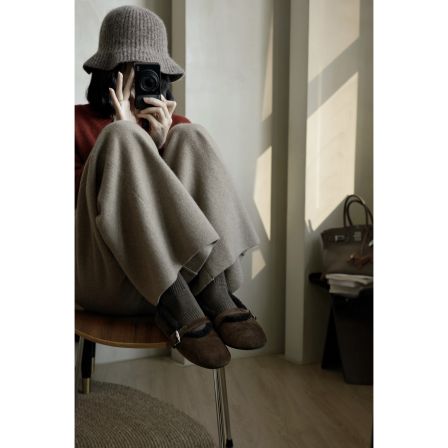 绯色事丨最后一双  重磅推荐 真皮羊反绒 羊羔毛内里芭蕾鞋秋冬