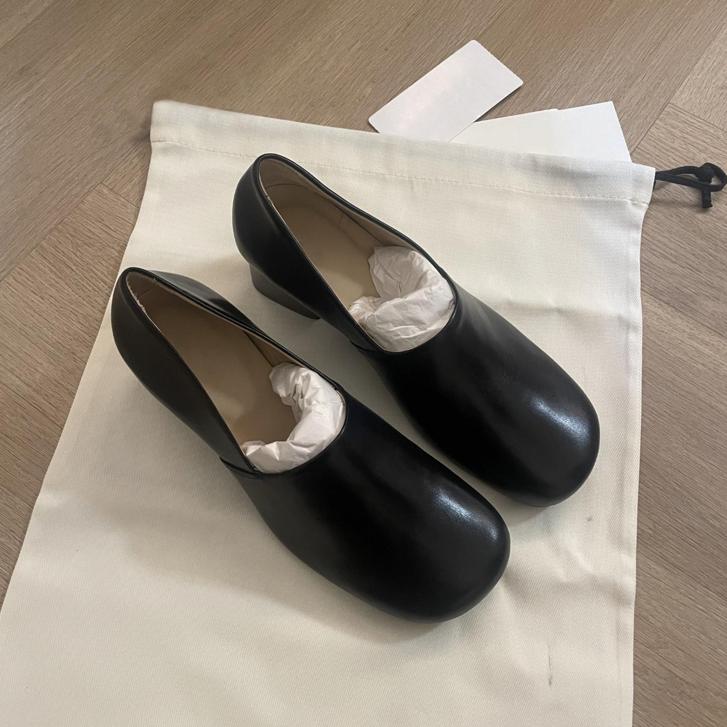 羊皮版2025新款复古方头单鞋女春季深口真皮粗跟僧侣鞋高跟小皮鞋主图