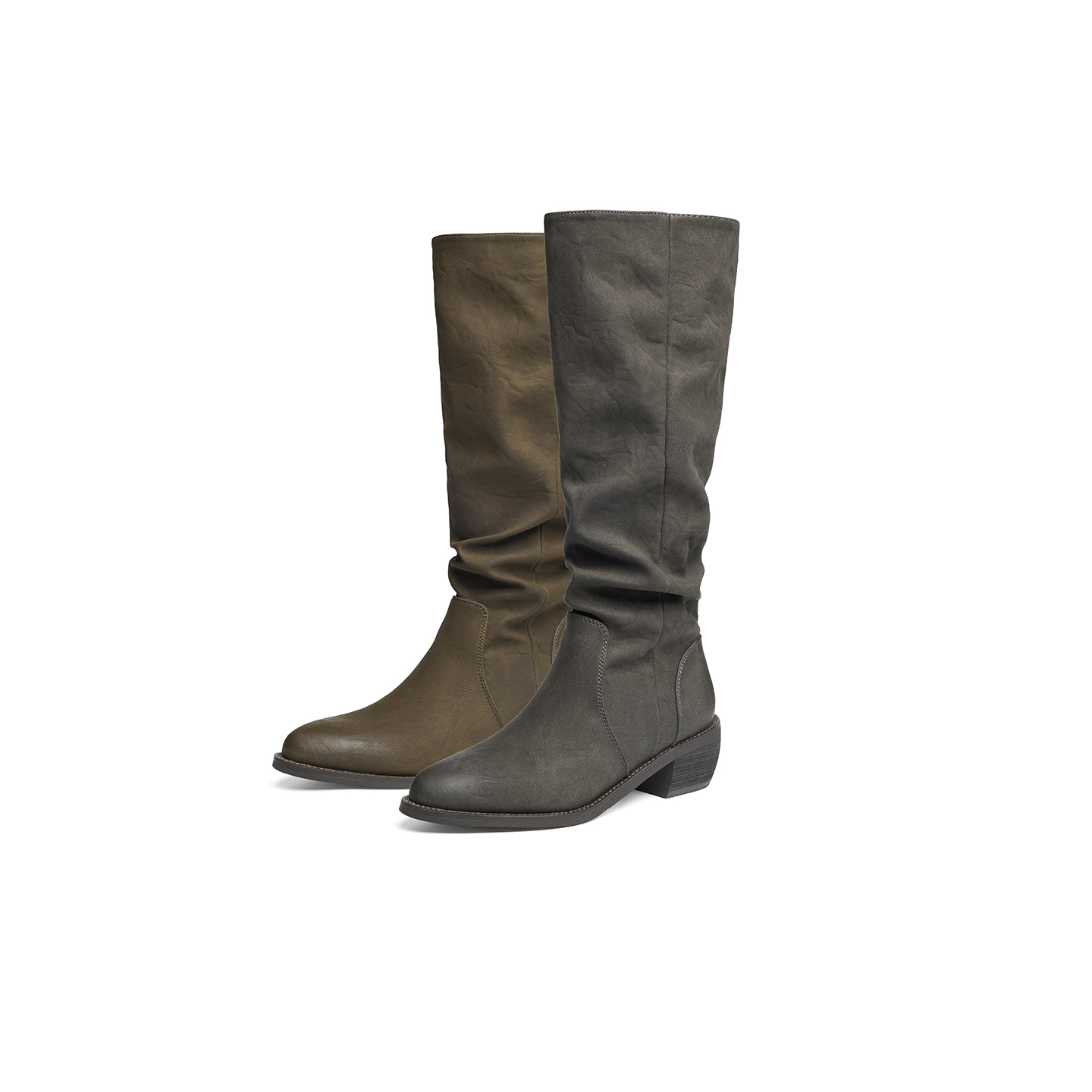 【所有姐姐的衣橱】红蜻蜓西部靴女鞋复古套筒瘦瘦靴通勤堆堆靴子主图