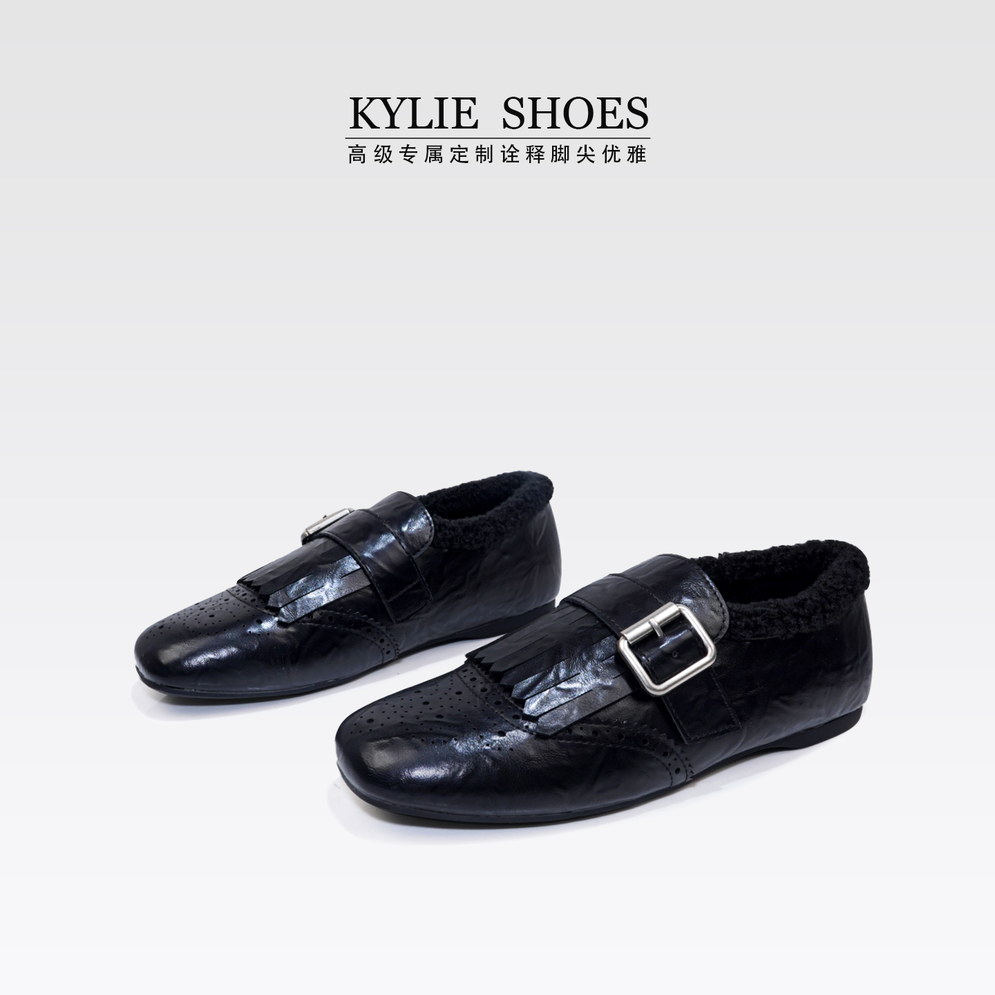 悠悠拿人品推荐【定制款】加绒，跟高2cm手工布洛克浮雕工艺主图