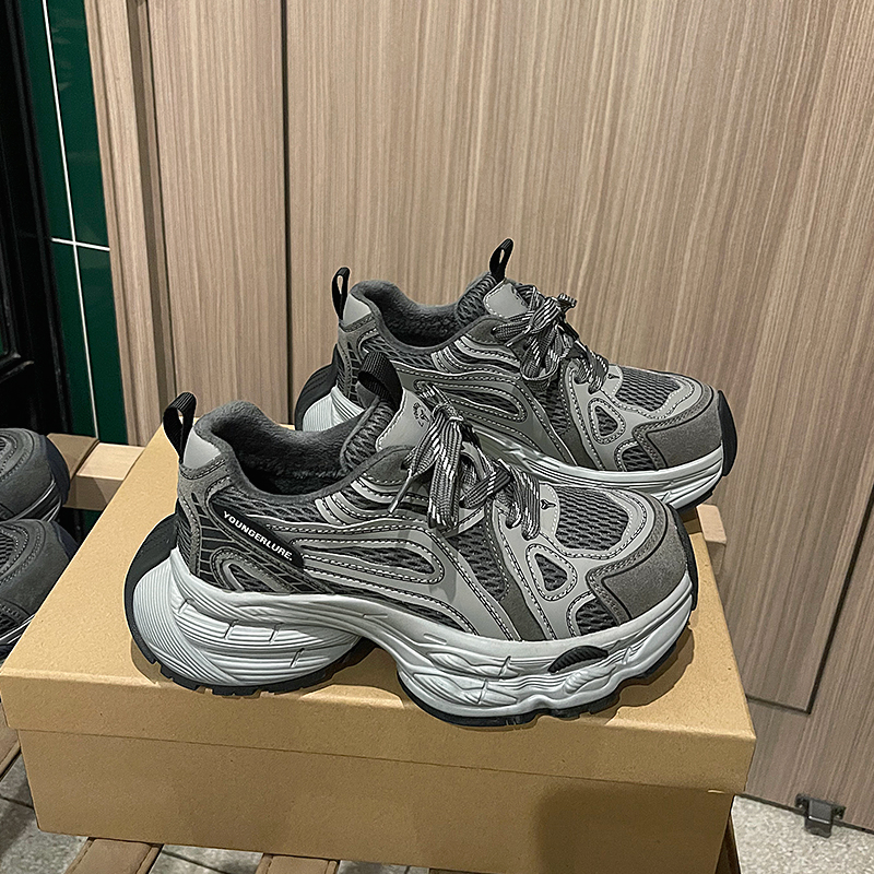 LOFTIME2025WIN13新品秋冬款5CM轻型缓震厚底保暖绒里运动老爹鞋主图