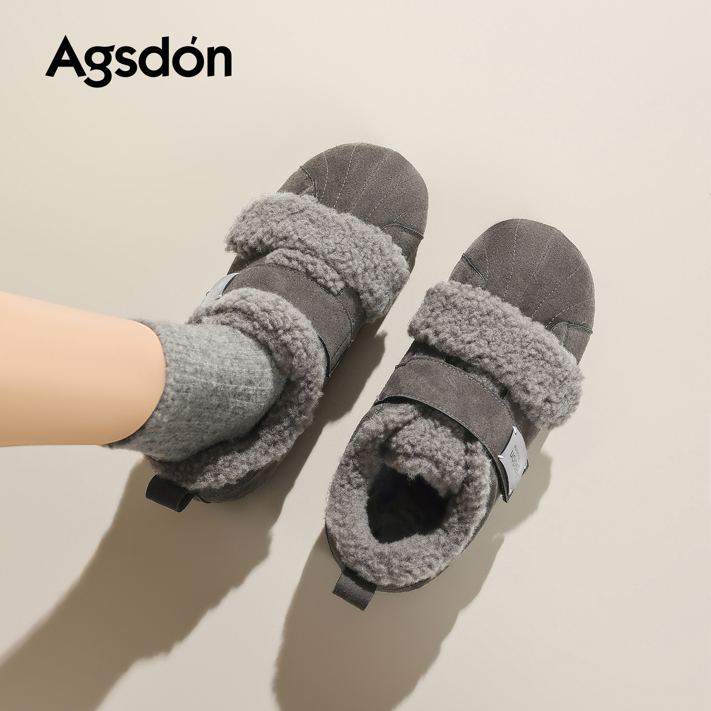 雪地靴女2025新款冬季魔术贴全包加绒保暖厚底棉鞋防滑百搭毛毛鞋主图