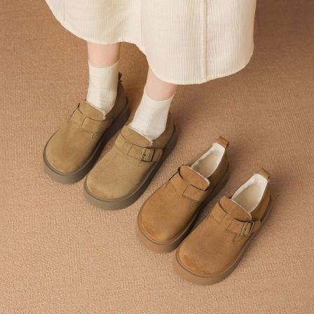 【则则/ZHR】跟高4CM 厚绒勃肯鞋AB173B 驼色/卡其色可选