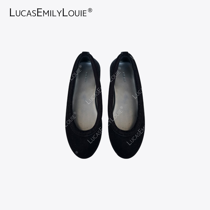 LUCASEMILYLOUIE 欢姐0220真丝绒浅口圆头一脚蹬芭蕾鞋250179主图