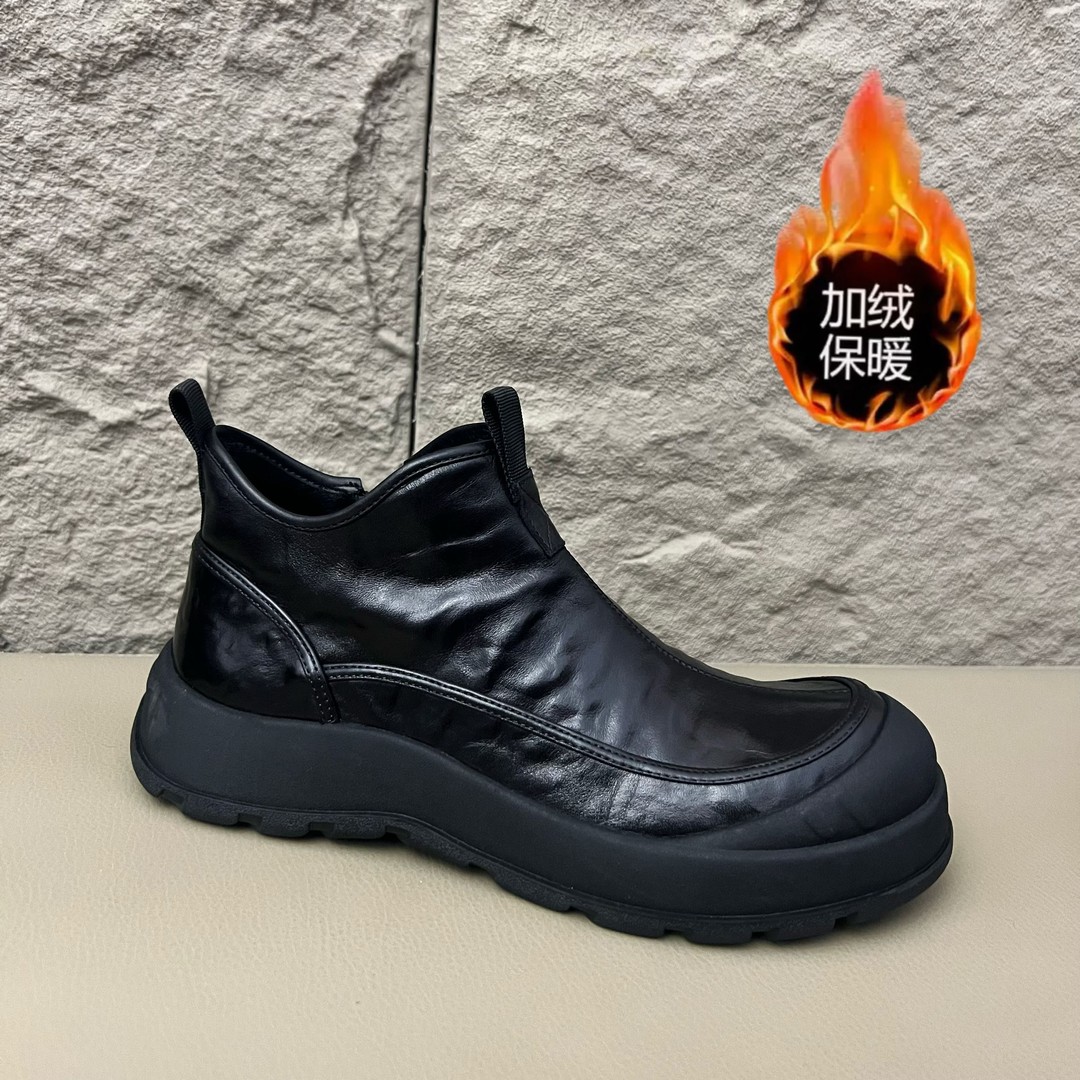 【得宝盾男鞋】A2838【头层牛皮】广州快时尚男士休闲鞋加绒保暖棉鞋主图