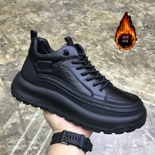 广州真皮高帮男鞋2025秋季新款保暖棉鞋头层牛皮加绒休闲皮鞋主图