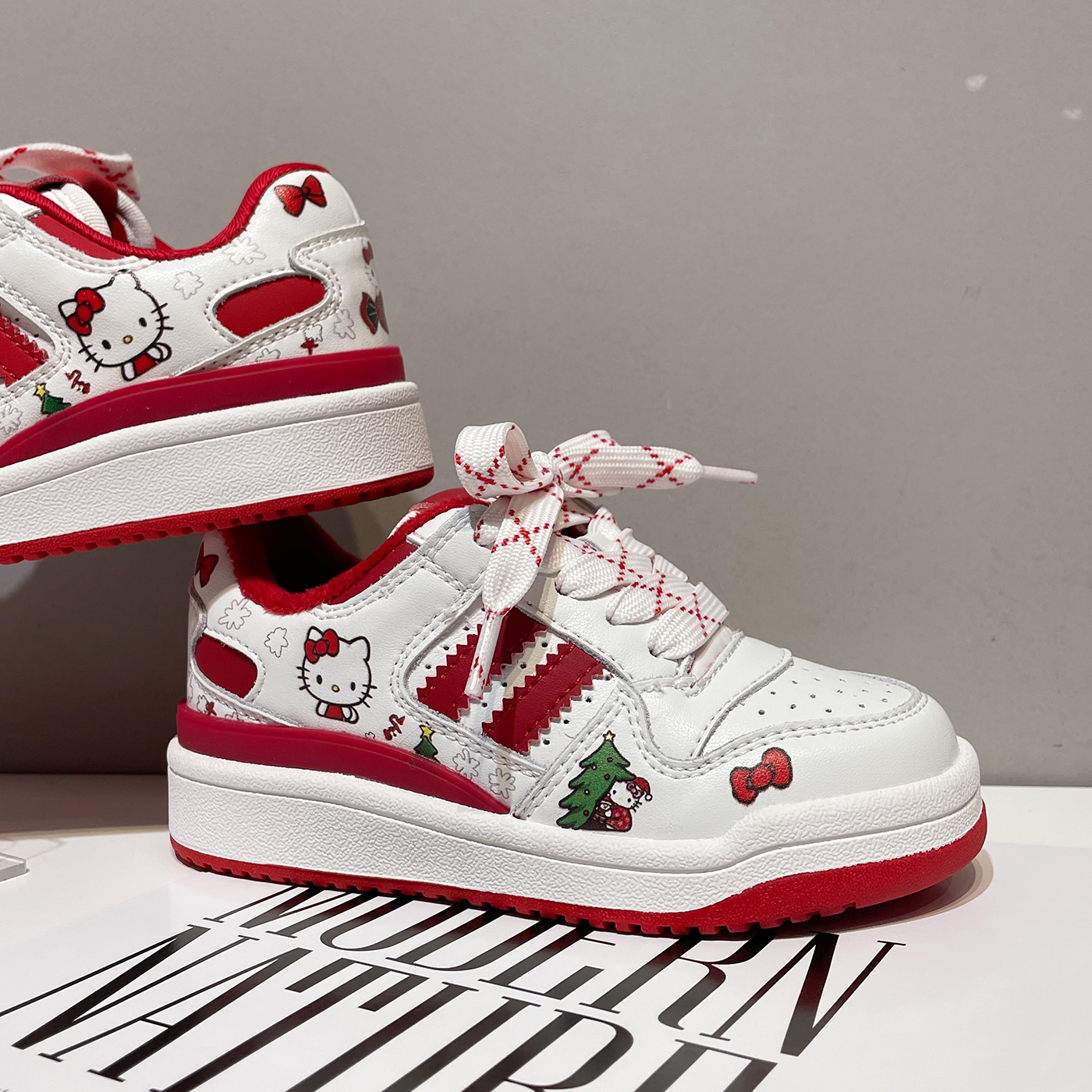 左左家中大童秋冬加绒卡通亲子板鞋女童免系带可爱时髦百搭运动鞋主图