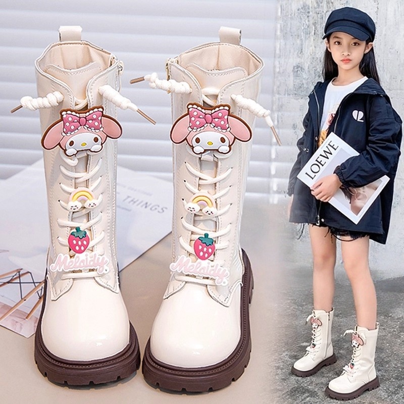 官网C&K女童小皮靴秋冬季儿童长筒靴子女孩二棉马丁靴加绒美乐蒂主图