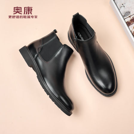 奥康 男鞋马丁靴高帮英伦真皮牛皮切尔西靴男鞋皮鞋工装鞋子皮靴L