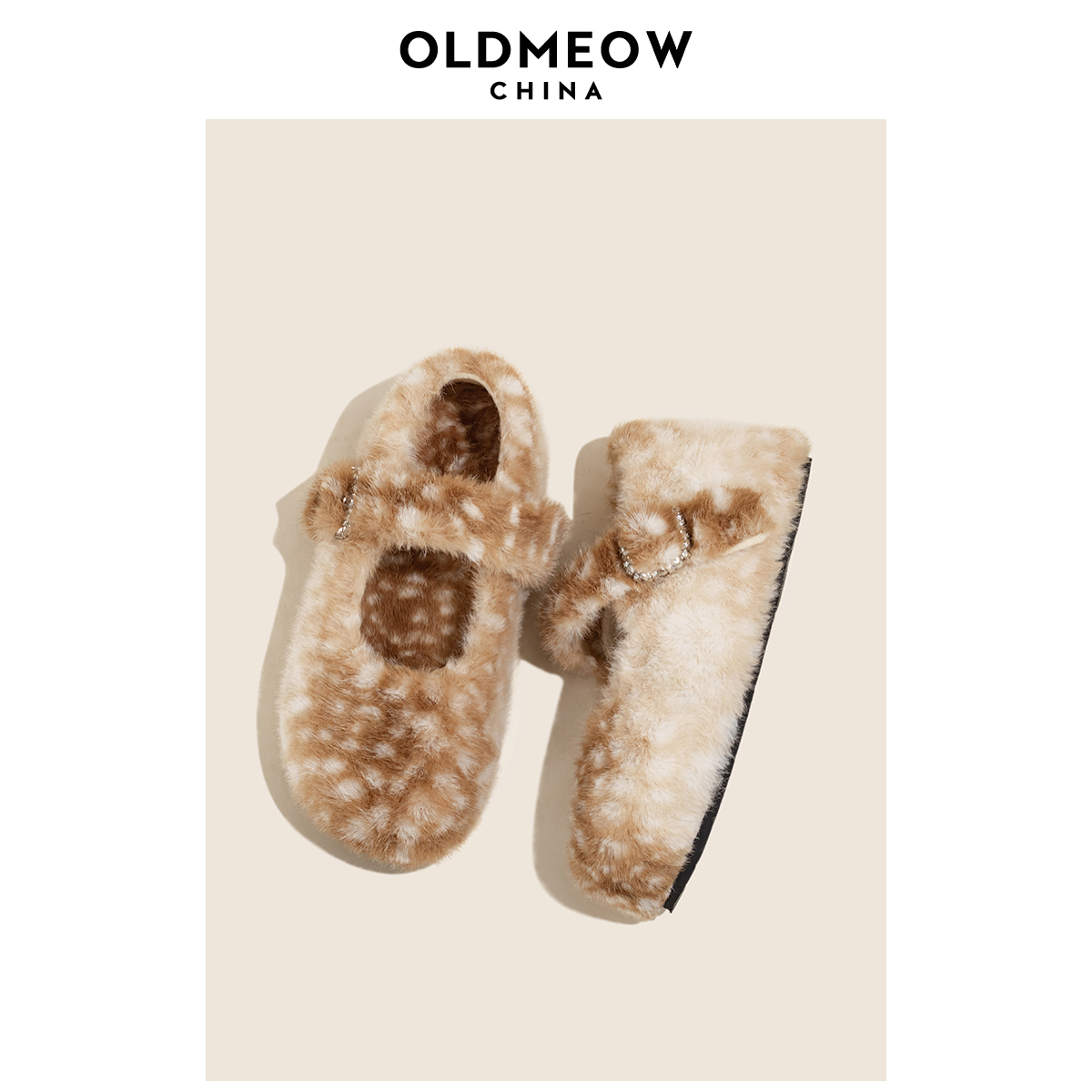 老喵 羊京绒~加绒毛毛棉鞋子内增高圆头浅口玛丽珍单鞋女厚底冬季主图