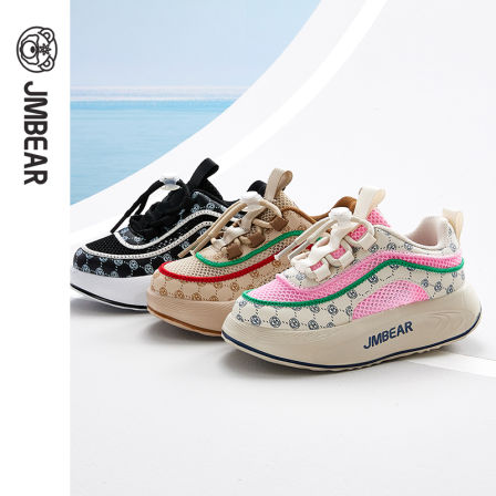 杰米熊童鞋男童2025秋冬季儿童网面运动鞋中大童女童透气老爹鞋