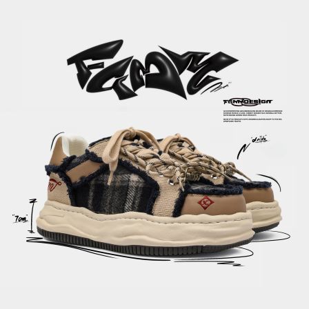 FGMM 原创设计7CM隐形增高板鞋男女款小众厚底面包鞋溶解鞋情侣鞋