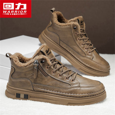 回力男鞋2025冬季新款加绒保暖棉板鞋爆款马丁靴男士运动休闲皮鞋