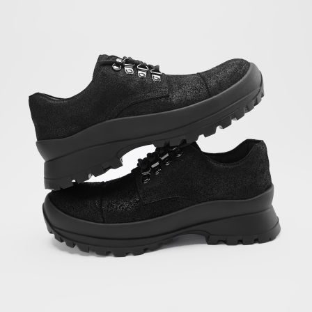 NO LOGO / 头层牛皮真皮刷蜡户外登山增高Hiking复古质感德比鞋