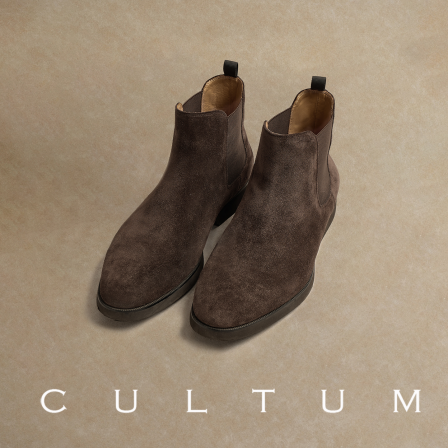 【头层翻毛牛皮】CULTUM真皮磨砂切尔西短靴秋冬季男士款尖头皮鞋