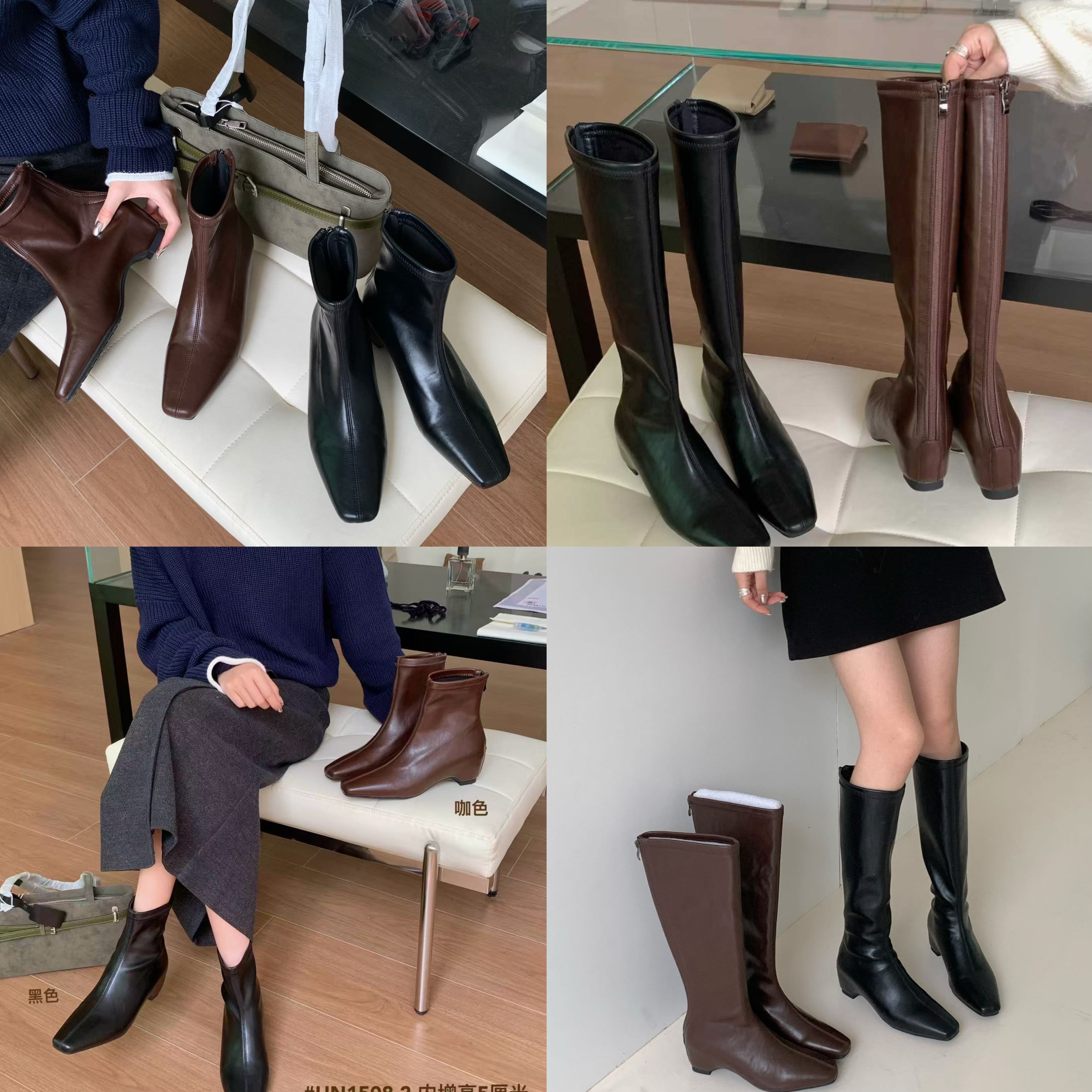 12.2小榴莲【跑单限购】方头长筒靴1508-5 K801主图