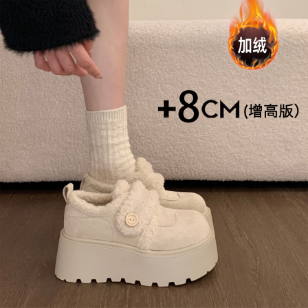松糕厚底增高加绒保暖勃肯鞋女2025新款冬季爆款雪地靴乐福鞋棉鞋