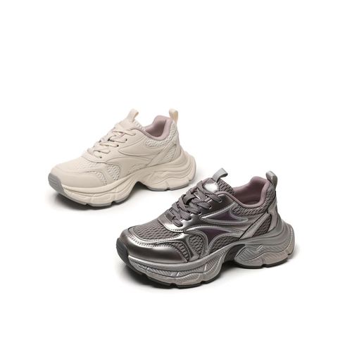 门店79&9！黑武士老爹鞋」赛博风厚底增高牛皮运动休闲鞋女 C25500主图