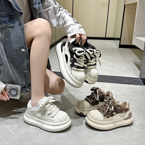 小众轻奢设计师款厚底潮鞋ins潮流休闲百搭时尚透气滑板鞋37-8主图