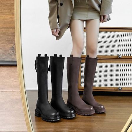 长靴子女2025新款爆款洋气质女士长筒靴秋冬季女鞋马丁靴高筒靴