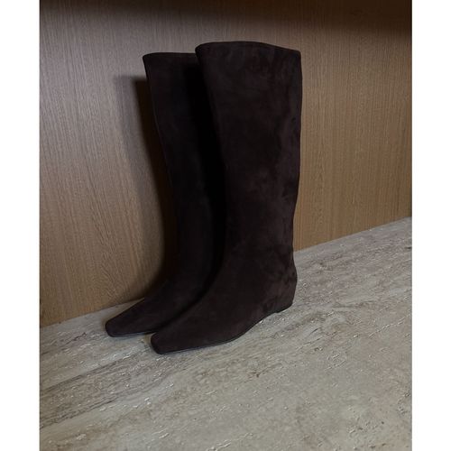 TANTAN冬季时尚低跟百搭尖头长筒靴4336主图