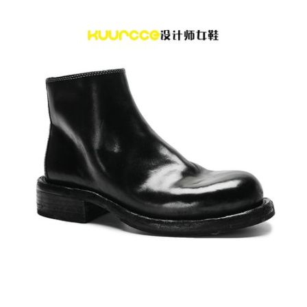 kuurcce真皮马丁靴复古鞋秋冬马皮英伦风切尔西靴女短筒靴圆头