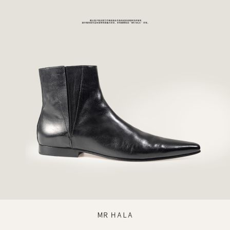 MRHALA 枭锋精制糯感胎牛皮松紧尖尖头时装半靴女 LX59078