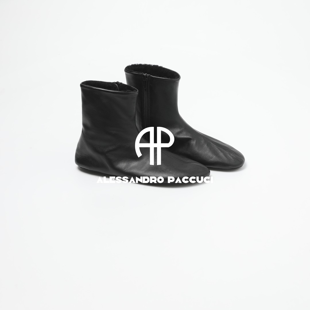 AP洛哥53161XH【踩奶靴/侧拉链】羔羊皮+羊皮毛保暖平底短靴高帮鞋主图