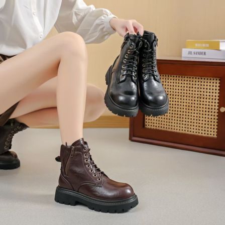 新款时尚复古圆头加绒厚底切尔西马丁靴985-1