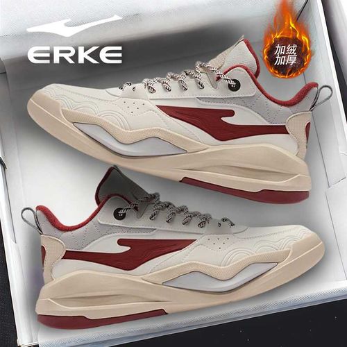 唐宫夜苑4-加棉款丨鸿星尔克高帮男鞋冬新款保暖休闲板鞋加绒棉鞋主图