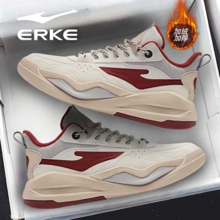 唐宫夜苑4-加棉款丨鸿星尔克高帮男鞋冬新款保暖休闲板鞋加绒棉鞋