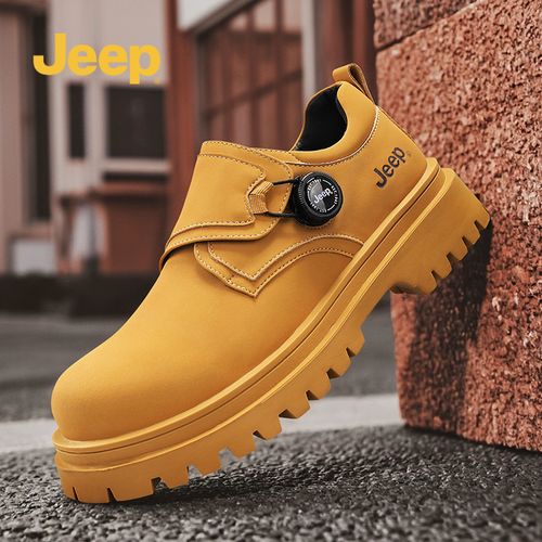JEEP吉普男鞋低帮马丁靴增高德比鞋男士商务休闲皮鞋开车专用鞋子主图