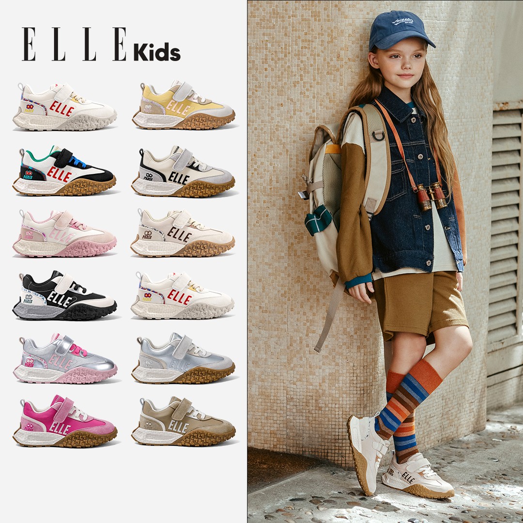 ELLEkids童鞋儿童运动鞋秋季女童鞋子透气男童休闲鞋EFF33217-5主图