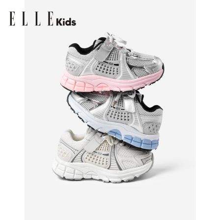ELLEkids童鞋儿童运动鞋春秋新款女童跑步鞋轻便男童鞋EFH135621