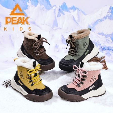 匹克童鞋过年穿搭运动靴加厚防滑女童户外防水男童春节童鞋年味