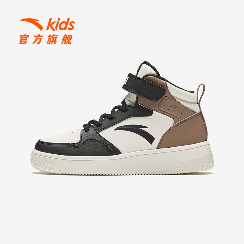 【小夏家】安踏儿童2025新款上新舒适防滑耐磨青少年高帮休闲板鞋主图