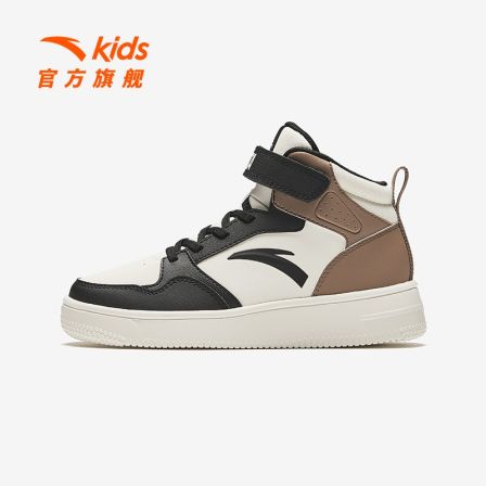 【小夏家】安踏儿童2025新款上新舒适防滑耐磨青少年高帮休闲板鞋