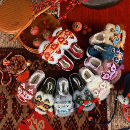 utouto大耳象女童手工虎头鞋2025冬季新款加绒年款鞋子2402126