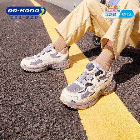 Dr.Kong江博士冬新款男女中大童鞋旋钮扣稳步鞋百搭休闲运动鞋