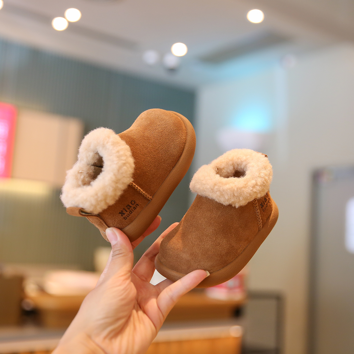 宝宝冬季棉鞋加绒加厚软底女宝学步鞋毛毛鞋婴幼儿鞋子男童雪地靴主图