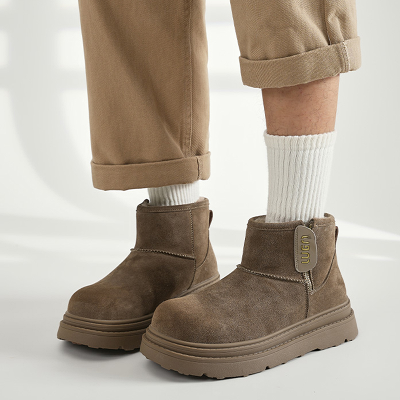 潮牌雪地靴男女新款皮毛一体冬季加绒加厚东北保暖厚底防寒大棉鞋主图