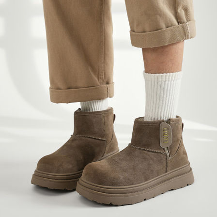 潮牌雪地靴男女新款皮毛一体冬季加绒加厚东北保暖厚底防寒大棉鞋