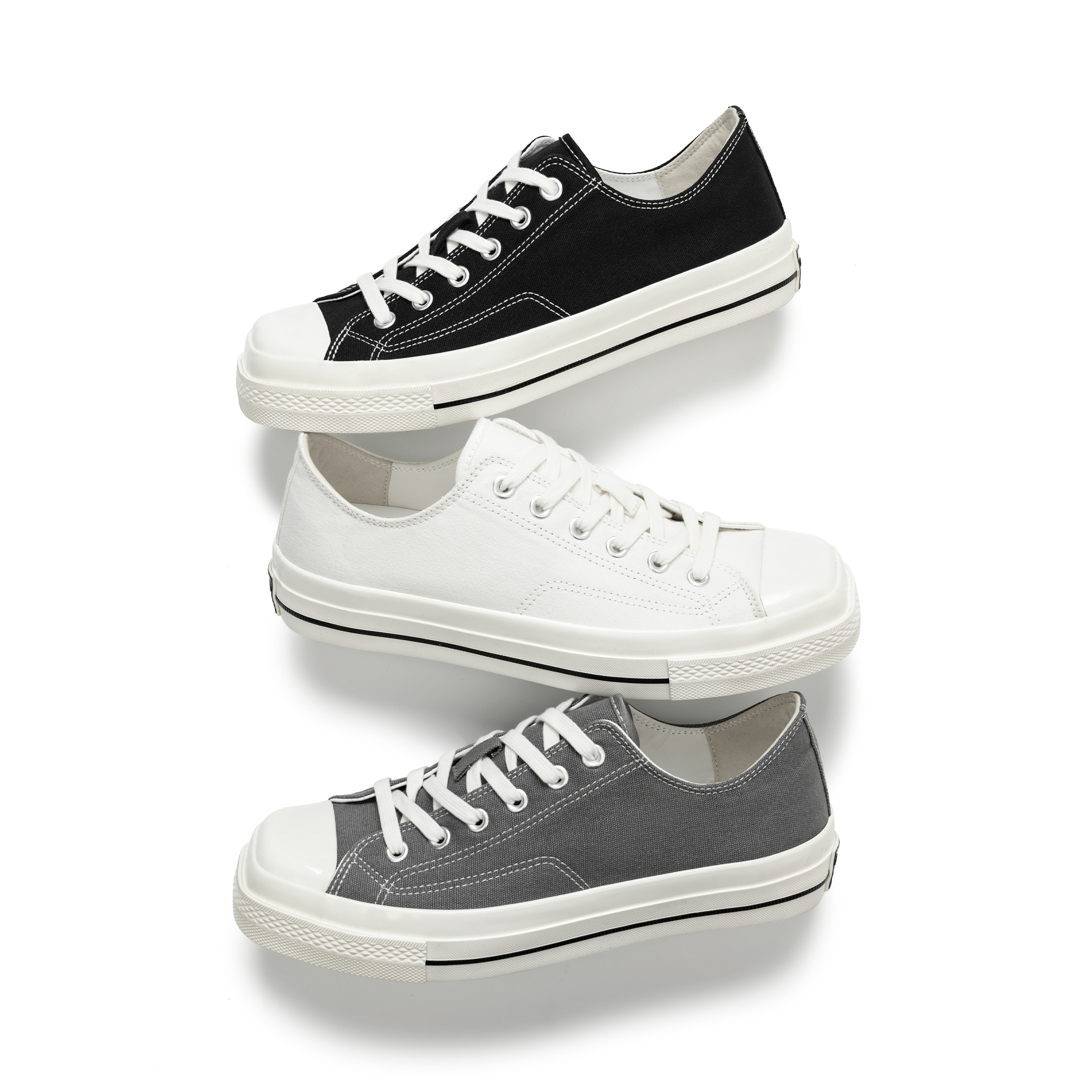 OkayThxBye 低帮方头增高硫化内里头层牛皮系带帆布鞋休闲男女鞋主图