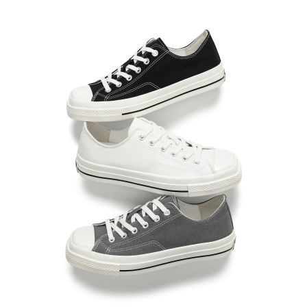 OkayThxBye 低帮方头增高硫化内里头层牛皮系带帆布鞋休闲男女鞋