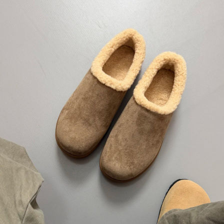 全包小土豆勃肯鞋男女款冬季加绒保暖毛毛鞋圆头厚底户外雪地棉靴