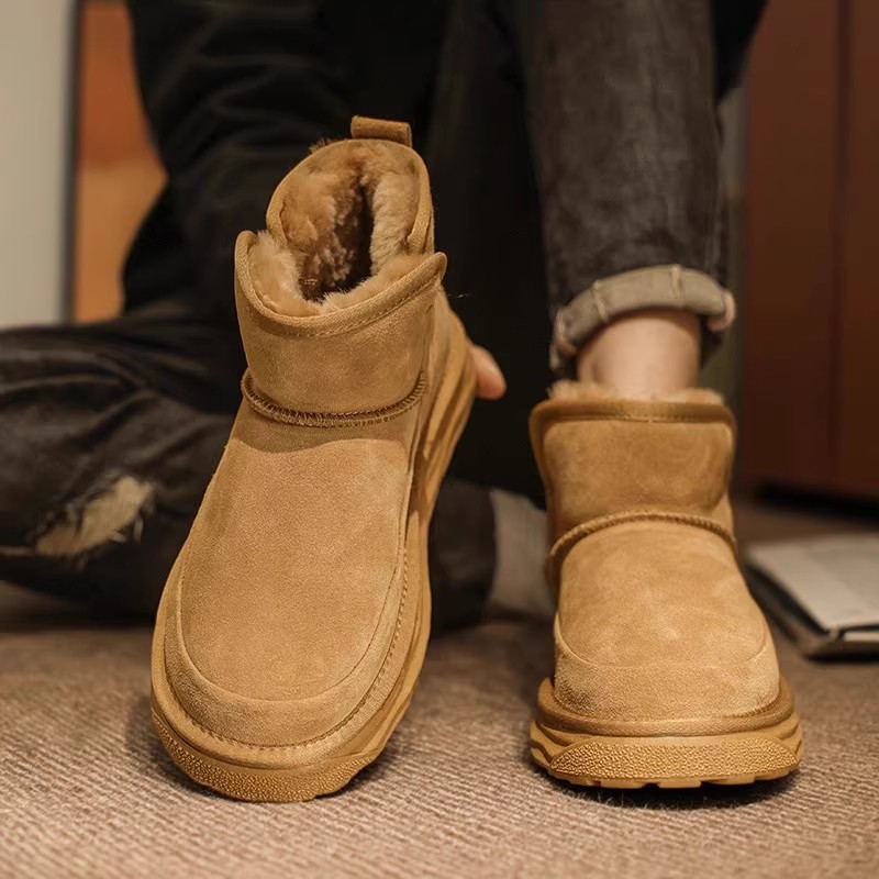 雪地靴男冬季加绒加厚保暖大棉鞋皮毛一体防水防滑面包鞋东北棉靴主图