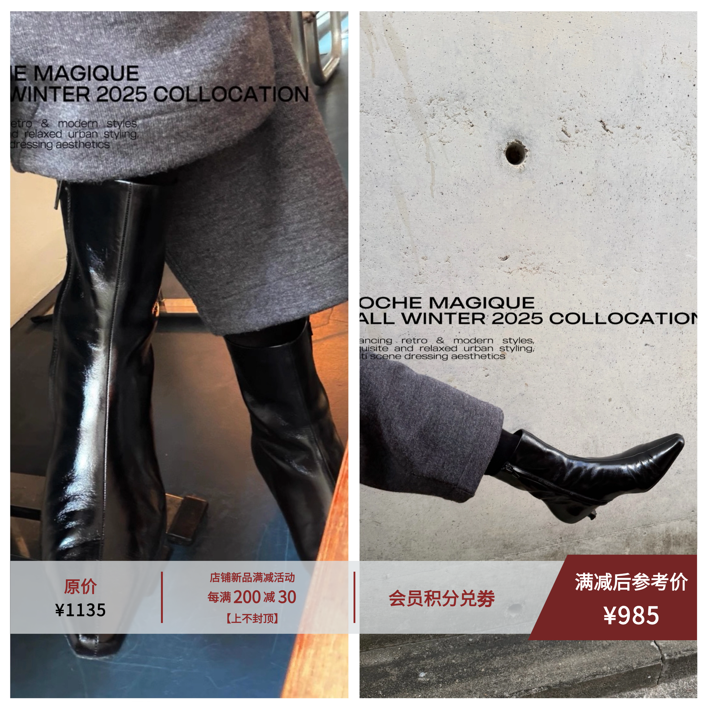 LISAWANG12/12 14:00意大利Conceria800植鞣牛皮法式极简方头短靴主图