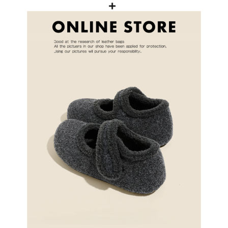 毛呢勃肯鞋女厚底2025新款秋冬灰色毛毛鞋加绒保暖法式玛丽珍单鞋