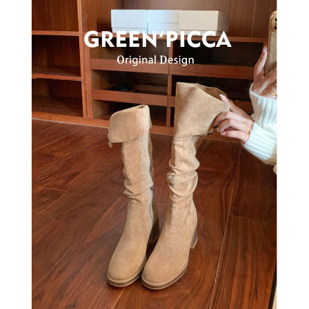 两穿版！复古高跟美拉德骑士靴女秋冬新款小个子增高瘦瘦靴长筒靴